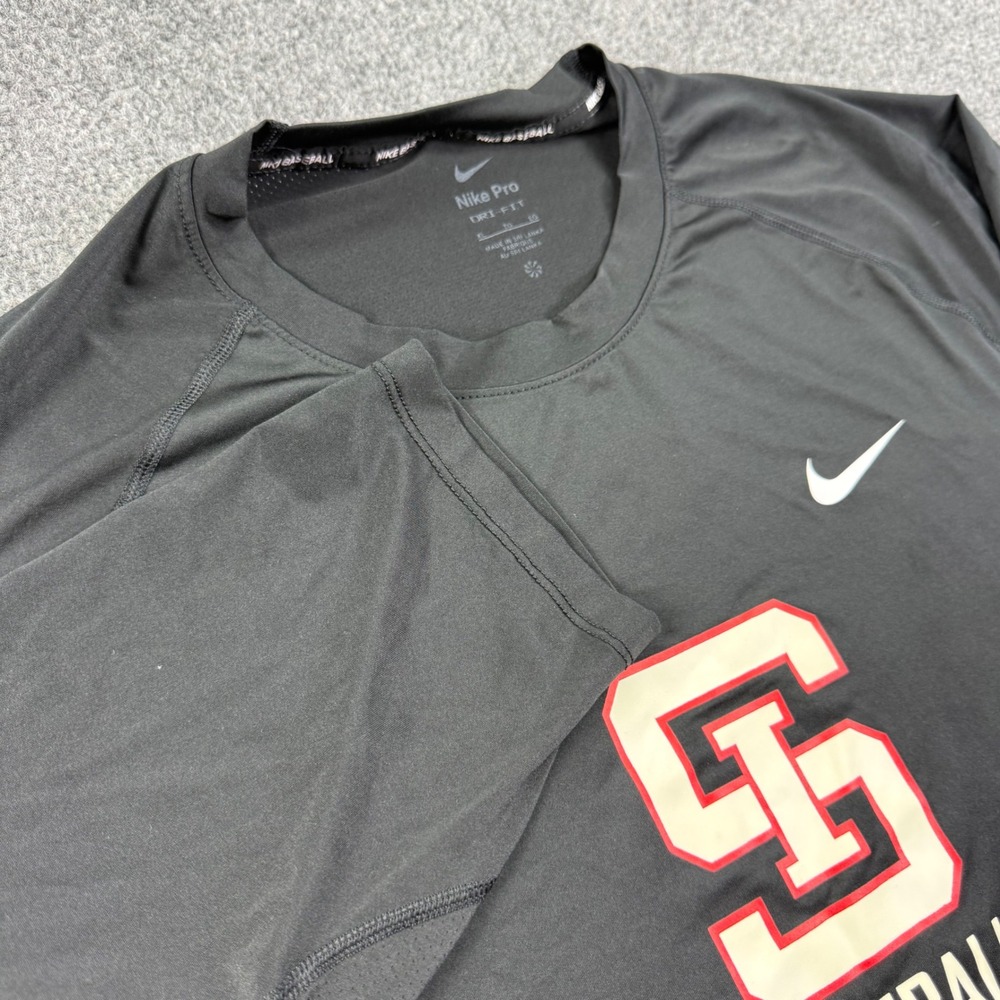 Nike Pro Baseball Shirt Size XL Black Dri-Fit DO9173-010 Short Sleeve Men's